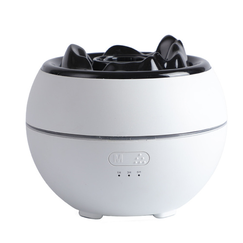 Volcanic Flame Aroma Diffuser (White Ordinary Style)- 360ml Ultrasonic Humidifier with 7-Color LED Light and Adjustable Mist for Home and Office - Main Image