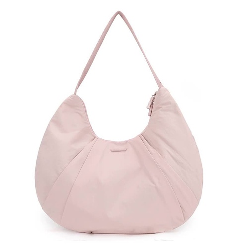 Pink Waterproof Nylon Lightweight Tote Shoulder Bag - Stylish and Spacious for Daily Commute and Outdoor Activities - Main Image
