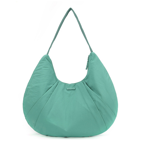Green Waterproof Nylon Lightweight Tote Shoulder Bag - Stylish and Spacious for Daily Commute and Outdoor Activities - Main Image