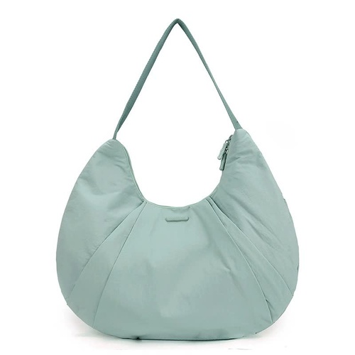 Light Green Waterproof Nylon Lightweight Tote Shoulder Bag - Stylish and Spacious for Daily Commute and Outdoor Activities - Main Image
