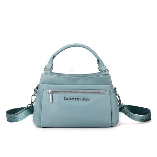 Blue Waterproof Nylon Crossbody Bag - Lightweight and Adjustable Strap Shoulder Bag for Women - Main Image
