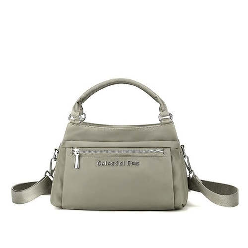 Mocha Gray Waterproof Nylon Crossbody Bag - Lightweight and Adjustable Strap Shoulder Bag for Women - Main Image
