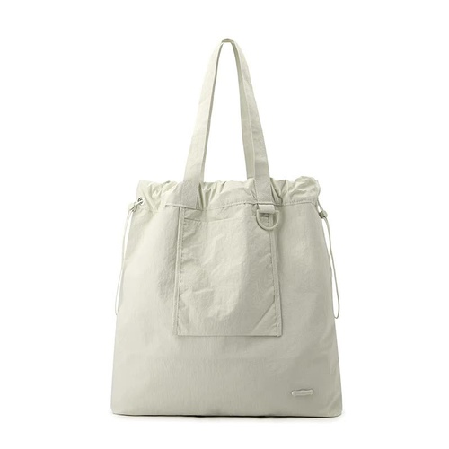 White Large Capacity Tote Bag - Lightweight Single Shoulder Bag for Commute, Casual Outings, and Shopping - Main Image