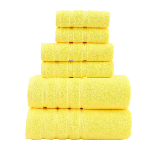 Yellow Luxury Cotton Towel Set - 6-Piece Ultra-Soft Bath, Hand, and Washcloth Set - Main Image