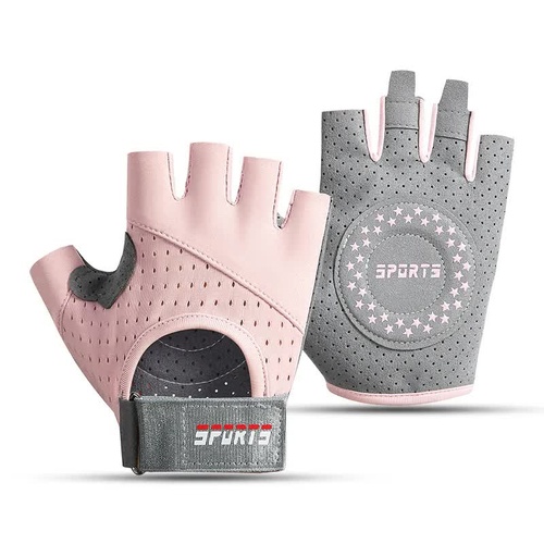 Pink/L Size Women's Non-Slip Breathable Sports Gloves - Lightweight and Shock-Resistant Fitness Gloves - Main Image