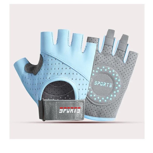 Blue/L Size Women's Non-Slip Breathable Sports Gloves - Lightweight and Shock-Resistant Fitness Gloves - Main Image
