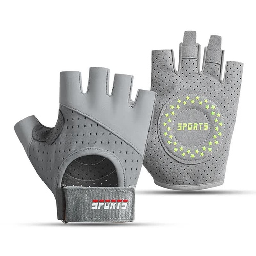 Gray/L Size Women's Non-Slip Breathable Sports Gloves - Lightweight and Shock-Resistant Fitness Gloves - Main Image