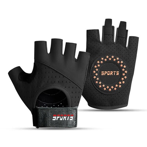 Black/L Size Women's Non-Slip Breathable Sports Gloves - Lightweight and Shock-Resistant Fitness Gloves - Main Image