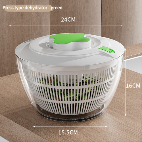 Green Manual Salad Spinner with Pressurized System - Efficient & Quick Vegetables Drying, Multiple Color Options - Main Image