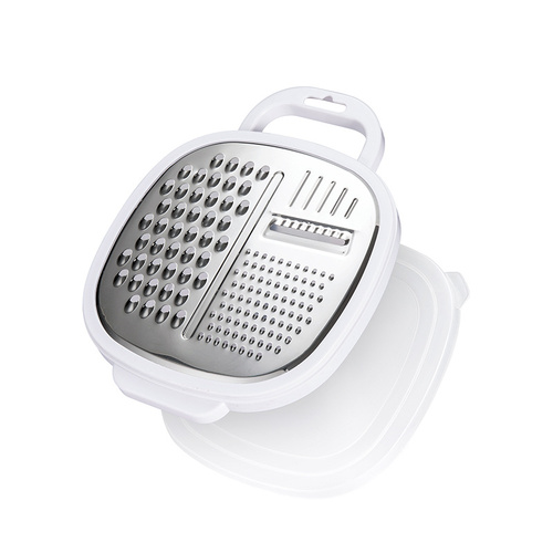 2PCS Multifunctional Kitchen Grater - Stainless Steel Cheese, Vegetable, and Fruit Shredder with Handle - Main Image