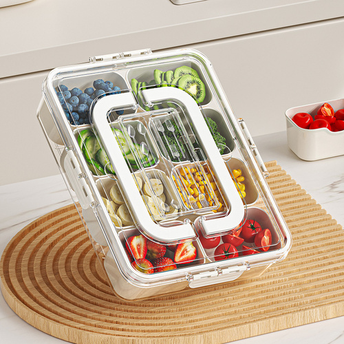 Fresh-Keeping Storage Box - Transparent Food Storage Container with Secure Lid for Kitchen Organization, Salad Crisper - Main Image