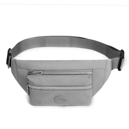 Grey Casual Chest Bag - Water-Resistant Compact Waist Pack for Women with Adjustable Strap - Main Image