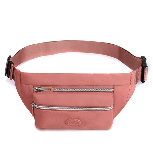 Pink Casual Chest Bag - Water-Resistant Compact Waist Pack for Women with Adjustable Strap - Main Image