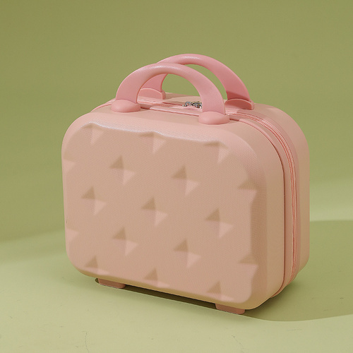 Pink 14-inch Mini Handheld Luggage Case - Stylish Makeup and Storage Box with ABS Shell - Main Image