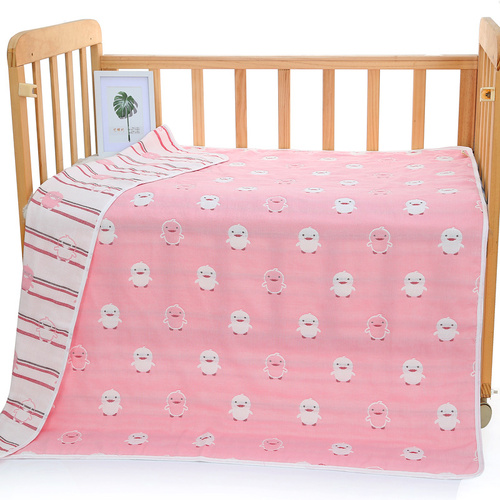 Pink Chick, 6-Layer Muslin Baby Blanket - Soft Cotton Bedding for Infants and Toddlers, 110x110 cm, - Main Image