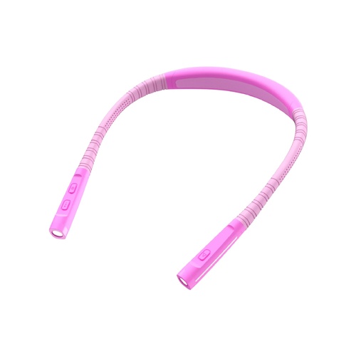 Pink Hands-Free Adjustable LED Neck Reading Light with 3 Modes for Night Walking and Reading - Main Image