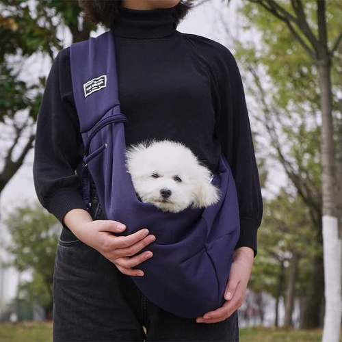 Nevy Blue Adjustable Pet Sling Carrier Bag - Comfortable and Hands-Free Design - Main Image