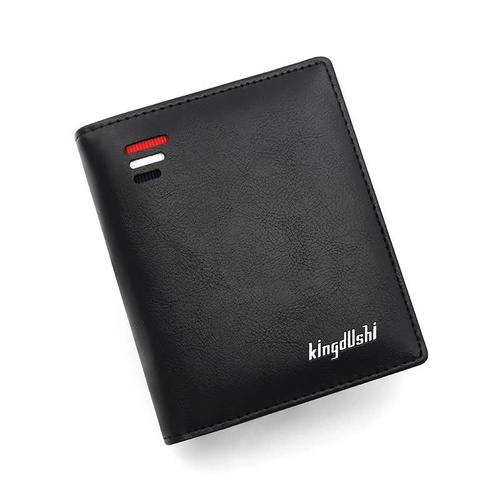Black Men’s RFID Blocking Leather Wallet - Slim and Compact Design - Main Image