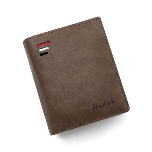 Light Brown Men's RFID Blocking Leather Wallet - Slim and Compact Design - Main Image