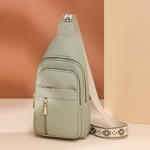 Green Stylish PU Leather Crossbody Sling Bag - Compact and Multi-Functional - Main Image