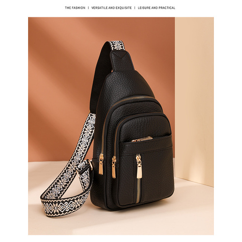 Black Stylish PU Leather Crossbody Sling Bag - Compact and Multi-Functional - Main Image