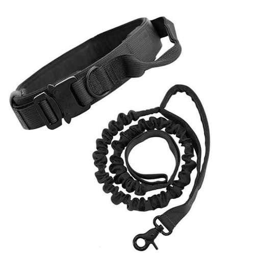 XL Black Hands-Free Dog Leash with Adjustable Waist Belt - Shock Absorbing Bungee Lead - Main Image