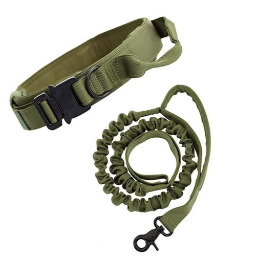 L Green Hands-Free Dog Leash with Adjustable Waist Belt - Shock Absorbing Bungee Lead - Main Image
