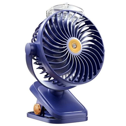 Blue Portable Clip-On Mist Fan - Rechargeable Cooling Fan with Adjustable Spray Modes - Main Image