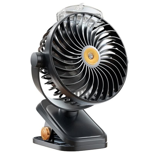 Black Portable Clip-On Mist Fan - Rechargeable Cooling Fan with Adjustable Spray Modes - Main Image