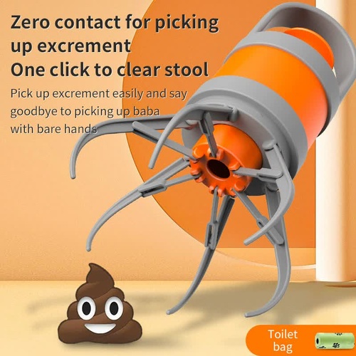 Hygienic Pet Waste Grabber – One-Click Hands-Free Poop Picker with Disposable Bags - Main Image