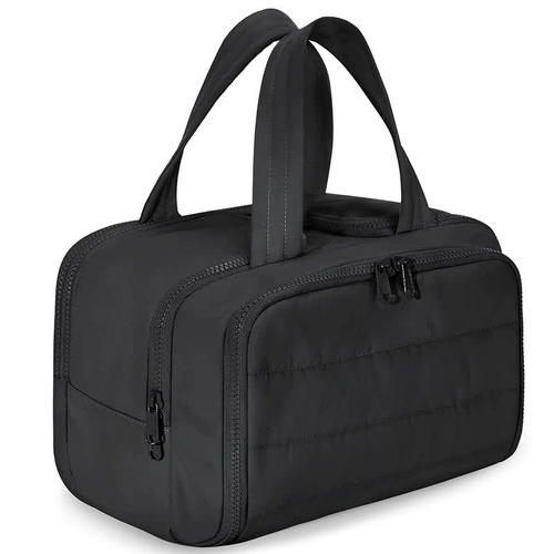 Black Waterproof Travel Duffle Bag - Lightweight Multi-Pocket Overnight Bag for Women - Main Image