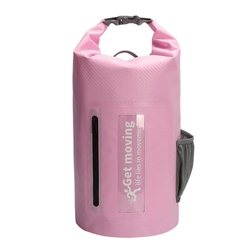 Pink 10L Multifunctional Waterproof Dry Bag Backpack - Roll-Top Outdoor Bag for Water Sports and Travel - Main Image