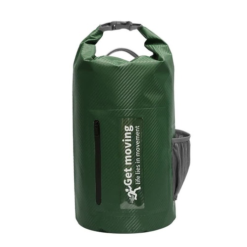 Green 10L Multifunctional Waterproof Dry Bag Backpack - Roll-Top Outdoor Bag for Water Sports and Travel - Main Image