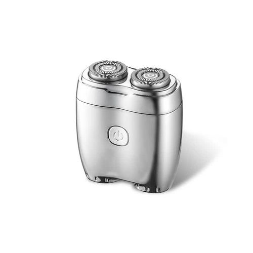 Silver Portable Twin-Head Electric Shaver - Compact Rechargeable Razor for Men - Main Image