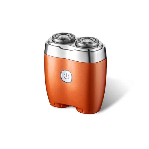 Orange Portable Twin-Head Electric Shaver - Compact Rechargeable Razor for Men - Main Image