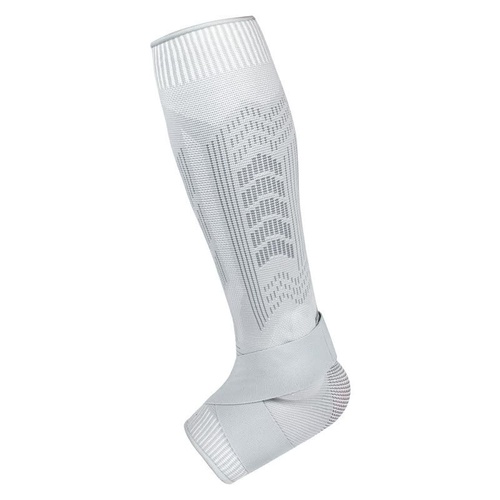 L White A pair Compression Sports Calf Sleeves with Silicone Shock Absorption - Protective Leg Support for Running and Training - Main Image