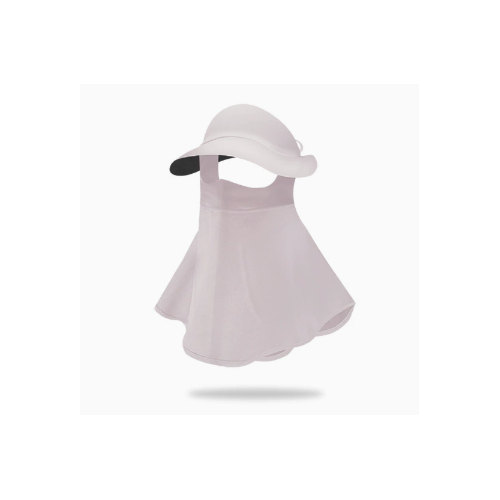 Light Pink Women's UV Protection Sun Hat with Detachable Neck Flap and Wide Brim - Main Image