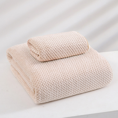 Light Brown Luxury White Bath Towel and Hand Towel Set - Ultra Soft and Absorbent - Main Image