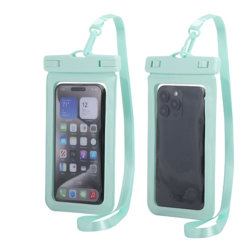 Light Blue Four Pieces Per Set Waterproof Phone Pouch with Clear Touchscreen Window and Lanyard - Main Image