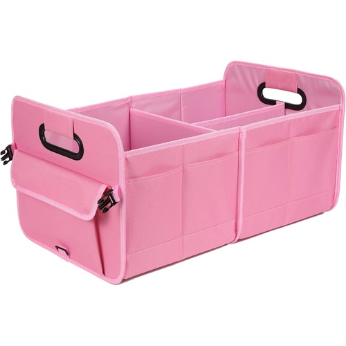 Rose Red Large Car Storage Organizer with Handles, 24x17.6x12.2 in, Collapsible - Main Image
