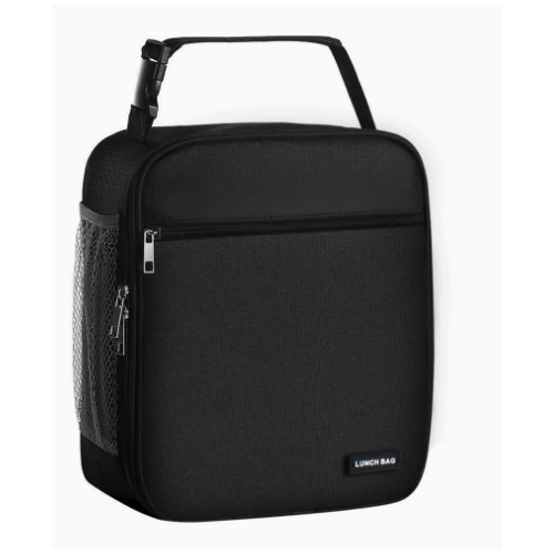 Black Set of 2 Handheld Insulated Lunch Bags for Food Storage - Main Image
