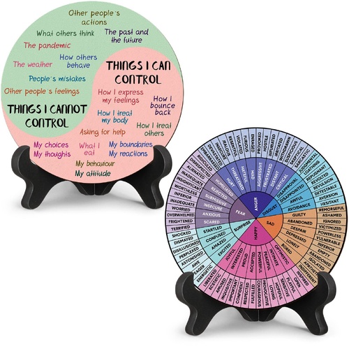 2 PCS for Each One Purple Emotion Wheel and Control Circle with Display Stands for Personal Development - Main Image