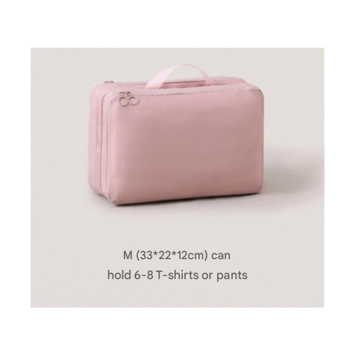 Pink Multifunctional Compact Travel Organizer Bag Stores 6-8 Essentials for Easy Access - Main Image