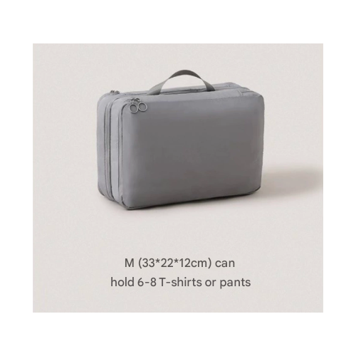 Grey Multifunctional Compact Travel Organizer Bag Stores 6-8 Essentials for Easy Access - Main Image