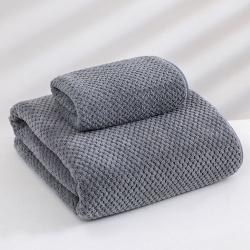Grey Luxury White Bath Towel and Hand Towel Set - Ultra Soft and Absorbent - Main Image