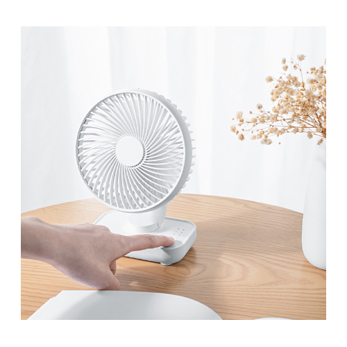 White Portable Mini Fan - Compact, Quiet, and Rechargeable for Personal Cooling - Main Image
