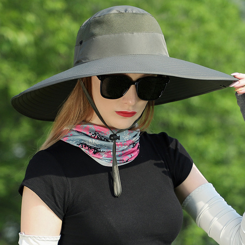 Military Green Wide Brim Sun Protection Hat with Face Shield - Adjustable for Ultimate UV Protection - Main Image