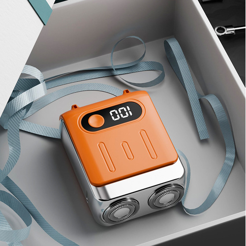 Orange Electric Shaver - Compact and Portable, USB Rechargeable with Digital Display, Ergonomic Design - Main Image