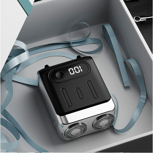 Black Electric Shaver - Compact and Portable, USB Rechargeable with Digital Display, Ergonomic Design - Main Image
