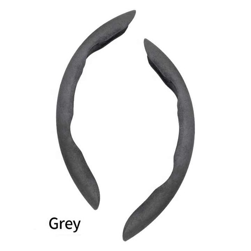 2 PCS Grey Steering Wheel Cover - Soft and Comfortable, Fits 38cm Diameter Steering Wheels - Main Image
